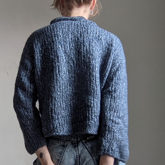 Knit Blue and Silver Autumn Sweater - Picture 2 of 7